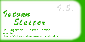 istvan sleiter business card